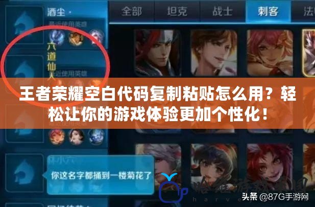 王者榮耀空白代碼復(fù)制粘貼怎么用？輕松讓你的游戲體驗(yàn)更加個(gè)性化！