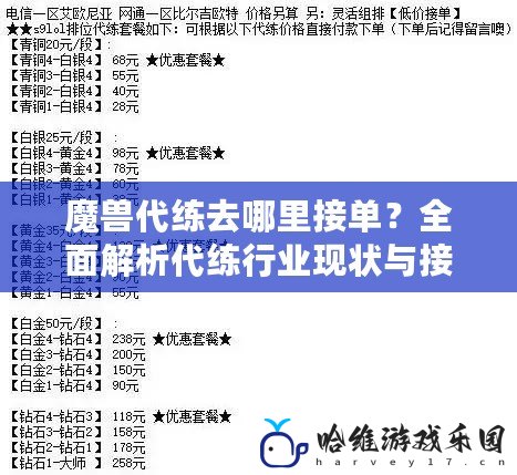 魔獸代練去哪里接單？全面解析代練行業現狀與接單途徑