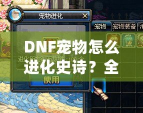 DNF寵物怎么進化史詩？全攻略帶你輕松升級寵物！