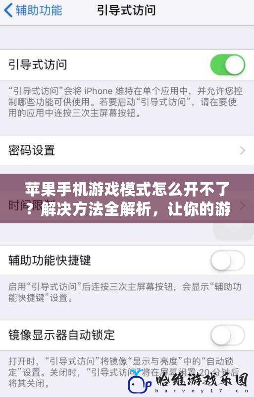 蘋果手機游戲模式怎么開不了？解決方法全解析，讓你的游戲體驗更暢快