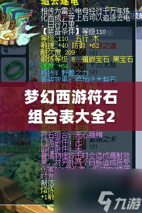 夢(mèng)幻西游符石組合表大全2020：完美符石搭配，提升戰(zhàn)力的關(guān)鍵！