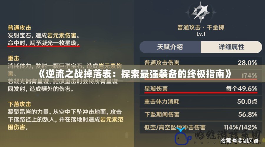 《逆流之戰掉落表：探索最強裝備的終極指南》