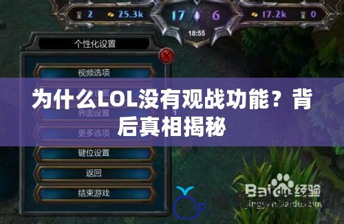 為什么LOL沒有觀戰功能？背后真相揭秘