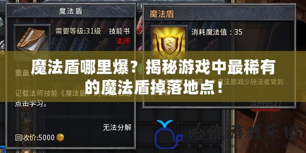 魔法盾哪里爆？揭秘游戲中最稀有的魔法盾掉落地點！