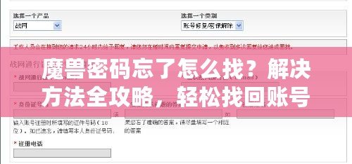 魔獸密碼忘了怎么找？解決方法全攻略，輕松找回賬號密碼！