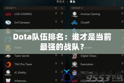 Dota隊伍排名：誰才是當前最強的戰隊？