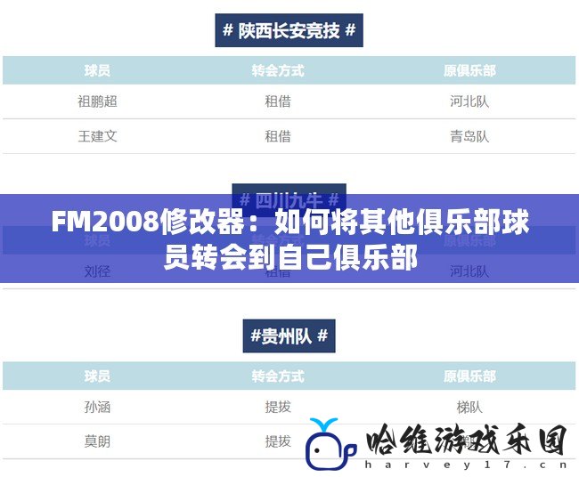 FM2008修改器：如何將其他俱樂(lè)部球員轉(zhuǎn)會(huì)到自己俱樂(lè)部